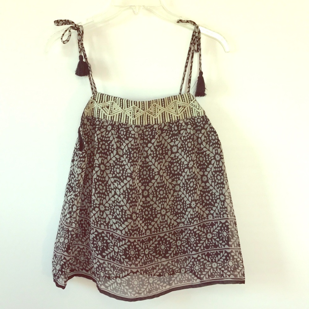 Embroidered Tassle Tank
